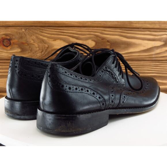 Nunn Bush Sz 10.5 Brogue‎ Black Leather Men Lace Up 54525 Medium - Picture 6 of 11